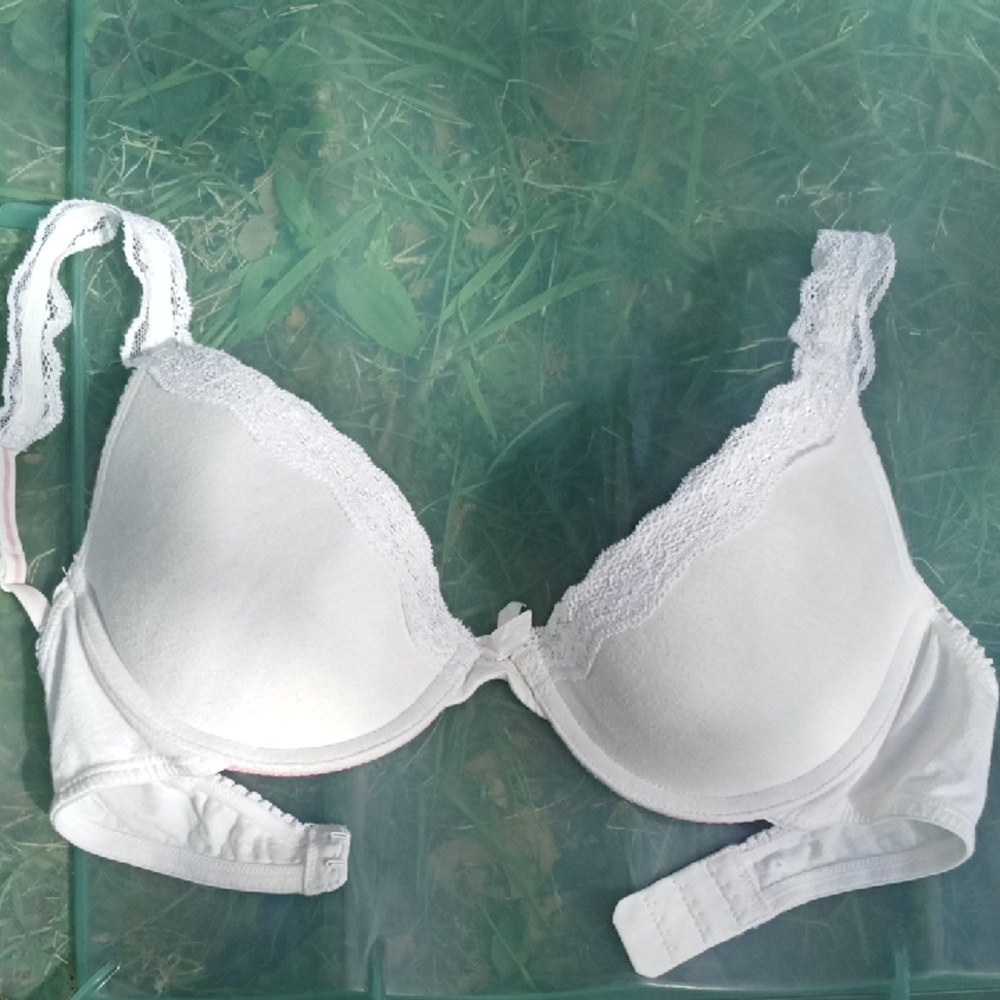 Flirtitude White And Pink Padded Bra